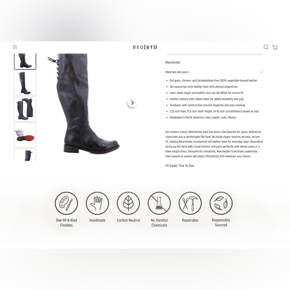 Bed Stu Manchester Rustic Black Leather Boots - Picture 9 of 10